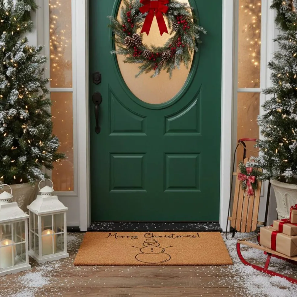 Merry Snowman Doormat