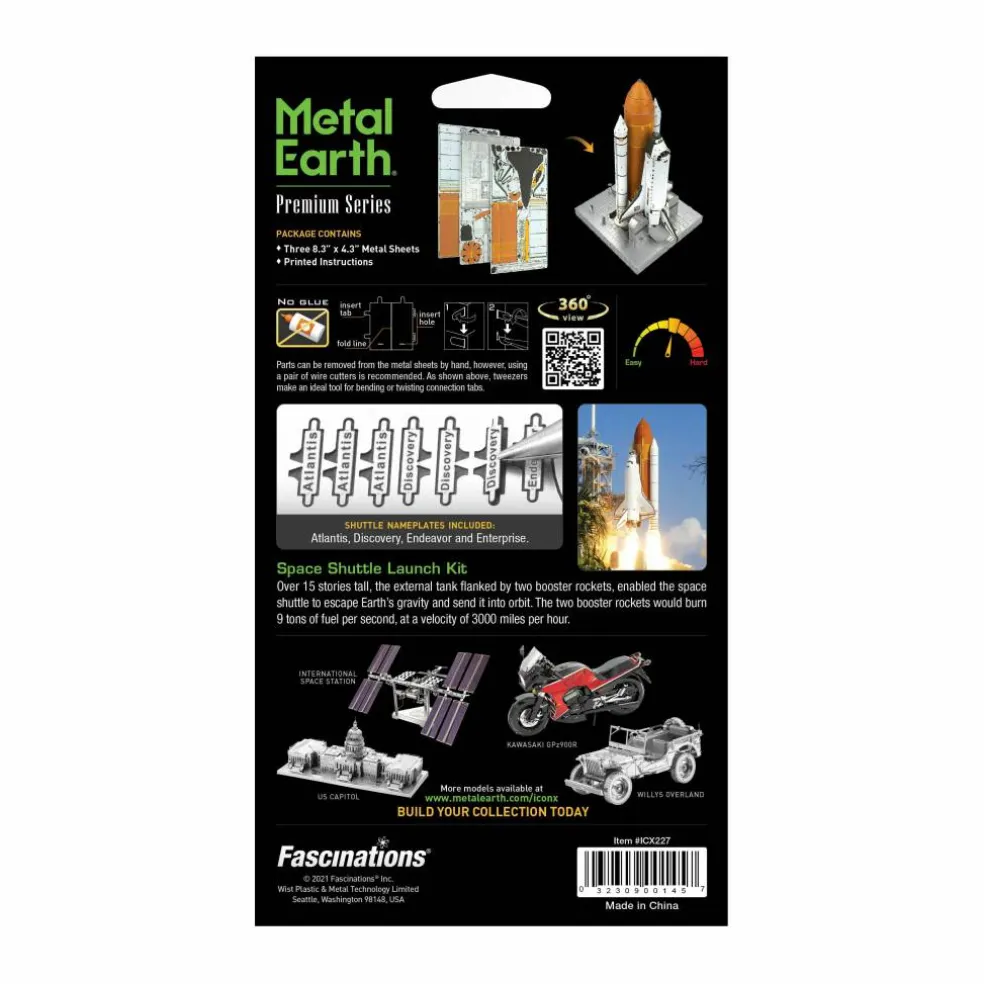 Metal Earth Premium Series ICONX 3D Metal Model Kit - Space Shuttle Launch Kit