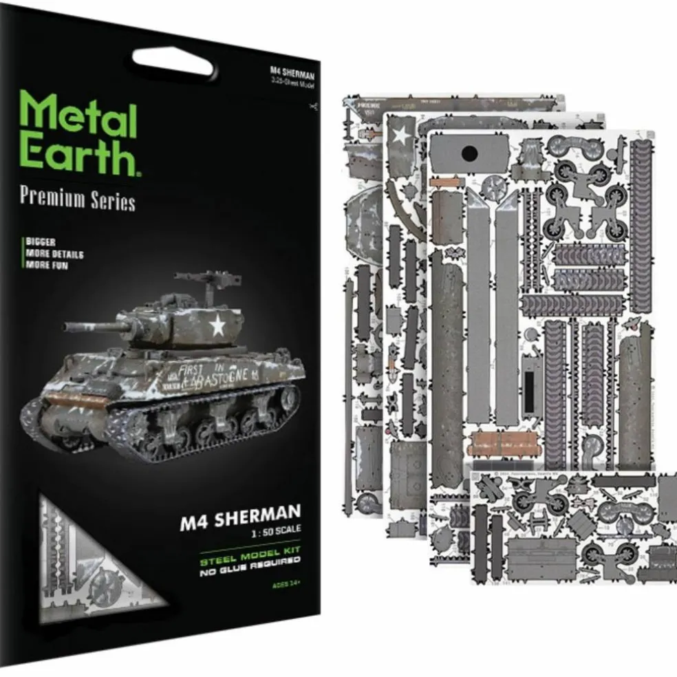 Metal Earth® Premium Series 1:50 Scale M4 Sherman Tank Steel Model Kit