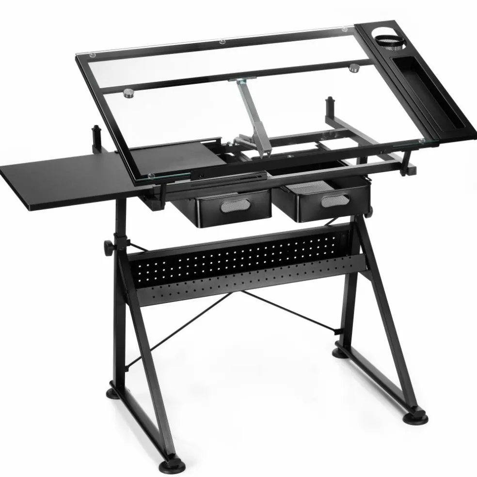 Metal & Glass Artist Table by Artist's Loft®