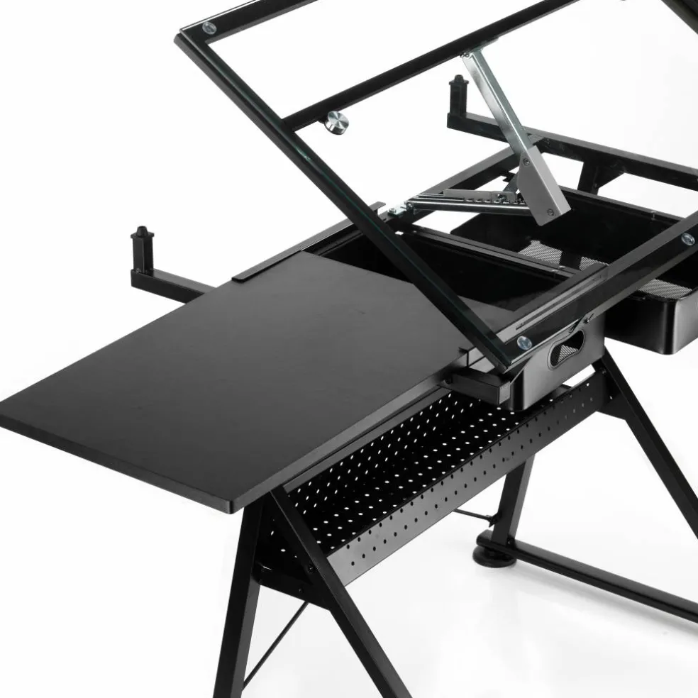Metal & Glass Artist Table by Artist's Loft®