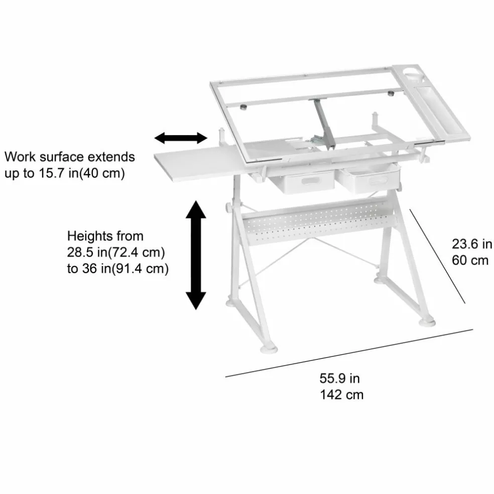 Metal & Glass Artist Table by Artist's Loft®
