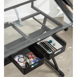 Metal & Glass Artist Table by Artist's Loft®