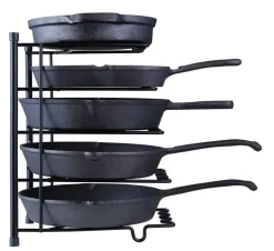 Metal Heavy Duty Kitchen Countertop Cabinet Pantry Pan, Pot Lid, and Pot Organizer Rack Holder