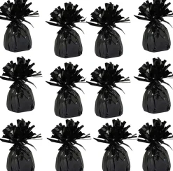 Metallic Balloon Weights, Birthday Party Favors, Novelty and Gag Gifts, 5.5" Inches, 12-Pack (Black)