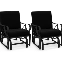 Metal Patio Glider Chair Outdoor Rocking Bench Garden Seating