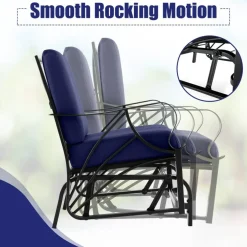 Metal Patio Glider Chair Outdoor Rocking Bench Garden Seating
