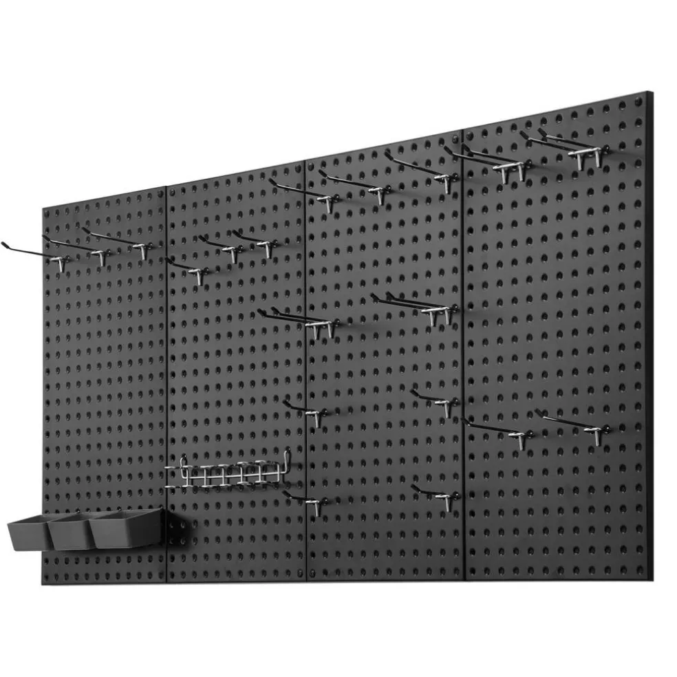 Metal Pegboard Panels 4 Pack Heavy Duty Wall Organizer with Accessories