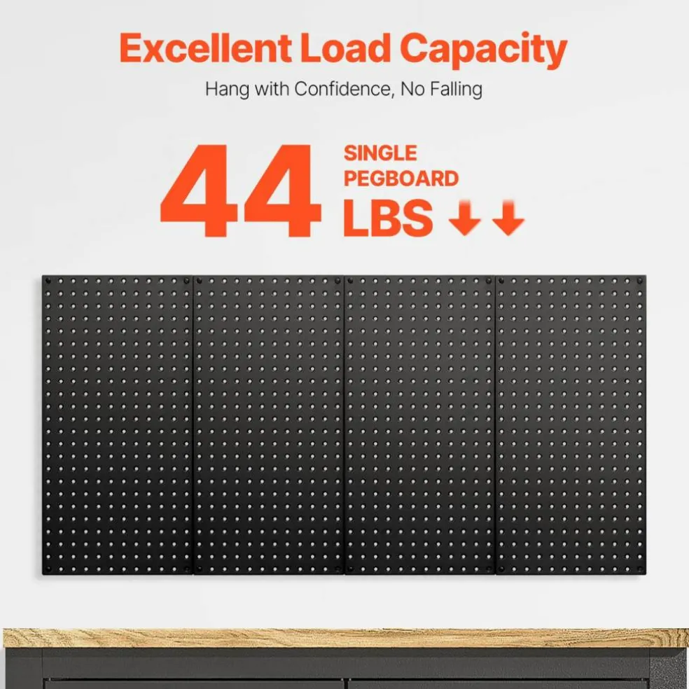 Metal Pegboard Panels 4 Pack Heavy Duty Wall Organizer with Accessories