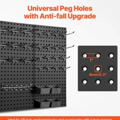 Metal Pegboard Panels 4 Pack Heavy Duty Wall Organizer with Accessories
