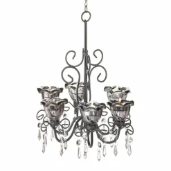 12.75" Midnight Blooms Candle Chandelier