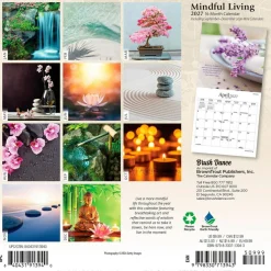 Mindful Living | 2027 7 x 14 Inch (Hanging) Monthly Mini Wall Calendar