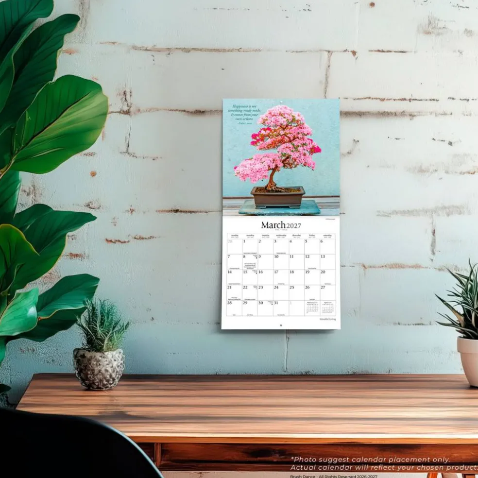 Mindful Living | 2027 7 x 14 Inch (Hanging) Monthly Mini Wall Calendar