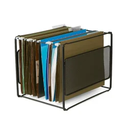 Mind Reader Black Desktop File Organizer Box
