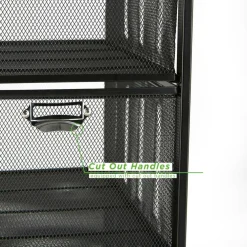 Mind Reader Black 3 Drawer Rolling File Cabinet