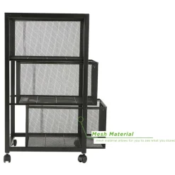 Mind Reader Black 3 Drawer Rolling File Cabinet