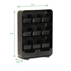 Mind Reader Black Tea Bag holder and Condiment Organizer