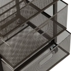 Mind Reader Black 3-Tier Metal Rolling File Cart with Drawers