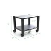 Mind Reader 15" Black  2-Tier Shelf Adjustable Printer Stand with Wheels