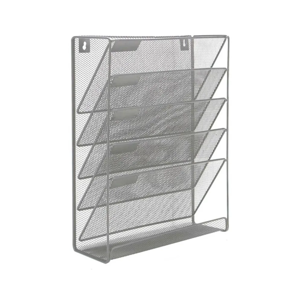 Mind Reader 6 Compartment Vertical Hanging Wall File & Chart Organizer