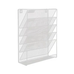 Mind Reader 6 Compartment Vertical Hanging Wall File & Chart Organizer