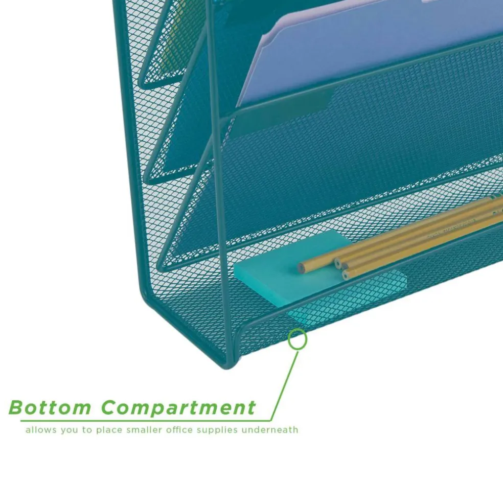 Mind Reader 6 Compartment Vertical Hanging Wall File & Chart Organizer