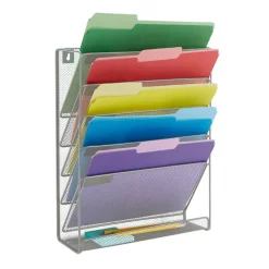 Mind Reader 6 Compartment Vertical Hanging Wall File & Chart Organizer