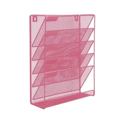 Mind Reader 6 Compartment Vertical Hanging Wall File & Chart Organizer