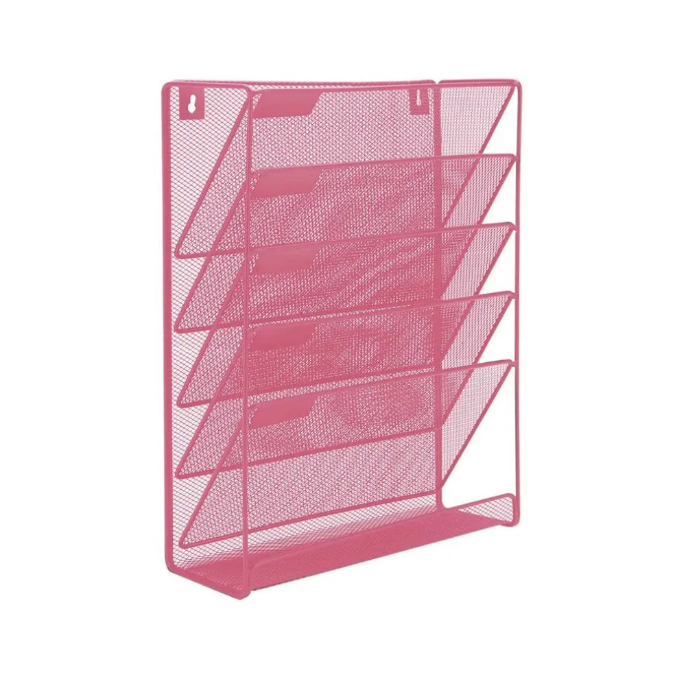 Mind Reader 6 Compartment Vertical Hanging Wall File & Chart Organizer