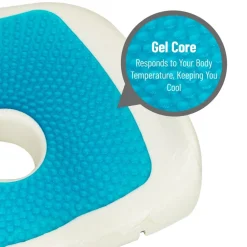 Mind Reader Harmony Collection Blue & Gray Memory Foam Ergonomic Seat Cushion