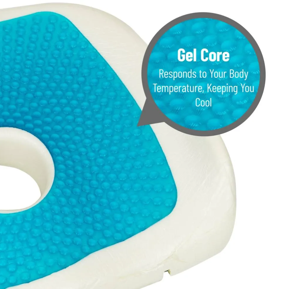 Mind Reader Harmony Collection Blue & Gray Memory Foam Ergonomic Seat Cushion