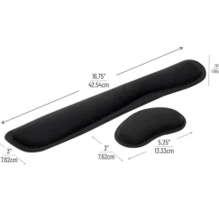 Mind Reader Harmony Collection Black Ergonomic Wrist Rest Set for Keyboard & Mouse