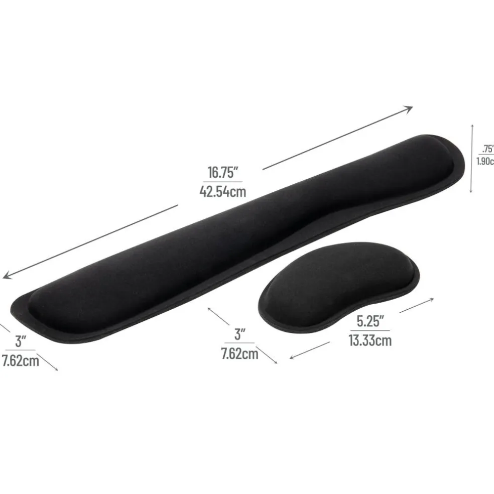 Mind Reader Harmony Collection Black Ergonomic Wrist Rest Sets for Keyboard & Mouse, 3ct.