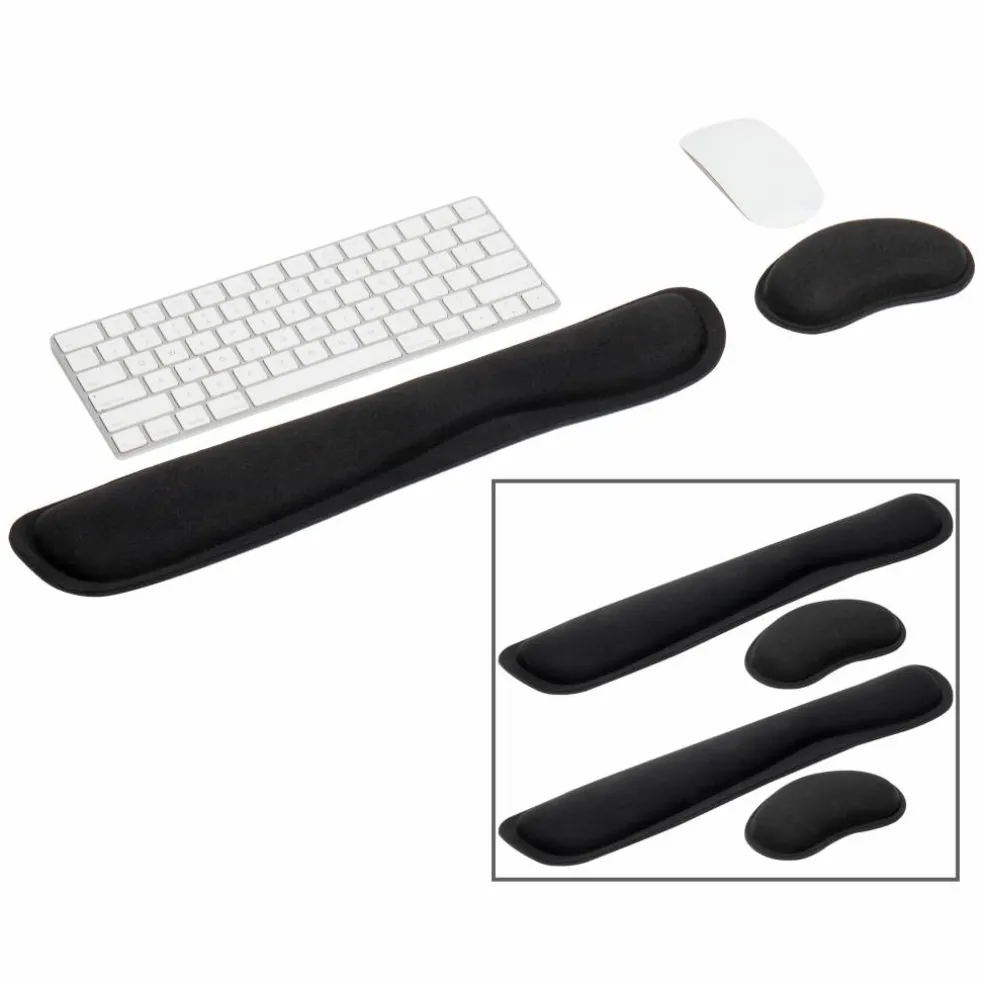 Mind Reader Harmony Collection Black Ergonomic Wrist Rest Sets for Keyboard & Mouse, 3ct.