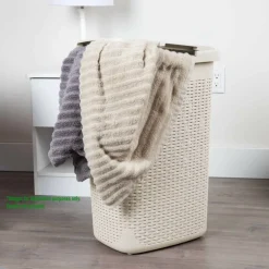 Mind Reader 60L Hamper Laundry Basket with Cutout Handles