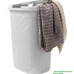 Mind Reader 60L Hamper Laundry Basket with Cutout Handles