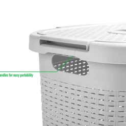 Mind Reader 60L Hamper Laundry Basket with Cutout Handles