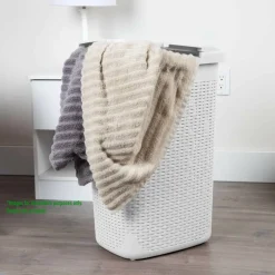 Mind Reader 60L Hamper Laundry Basket with Cutout Handles
