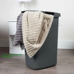 Mind Reader 60L Hamper Laundry Basket with Cutout Handles