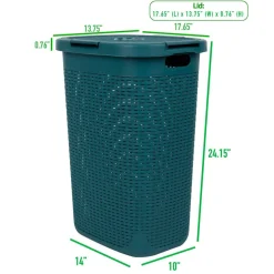 Mind Reader 60L Hamper Laundry Basket with Cutout Handles