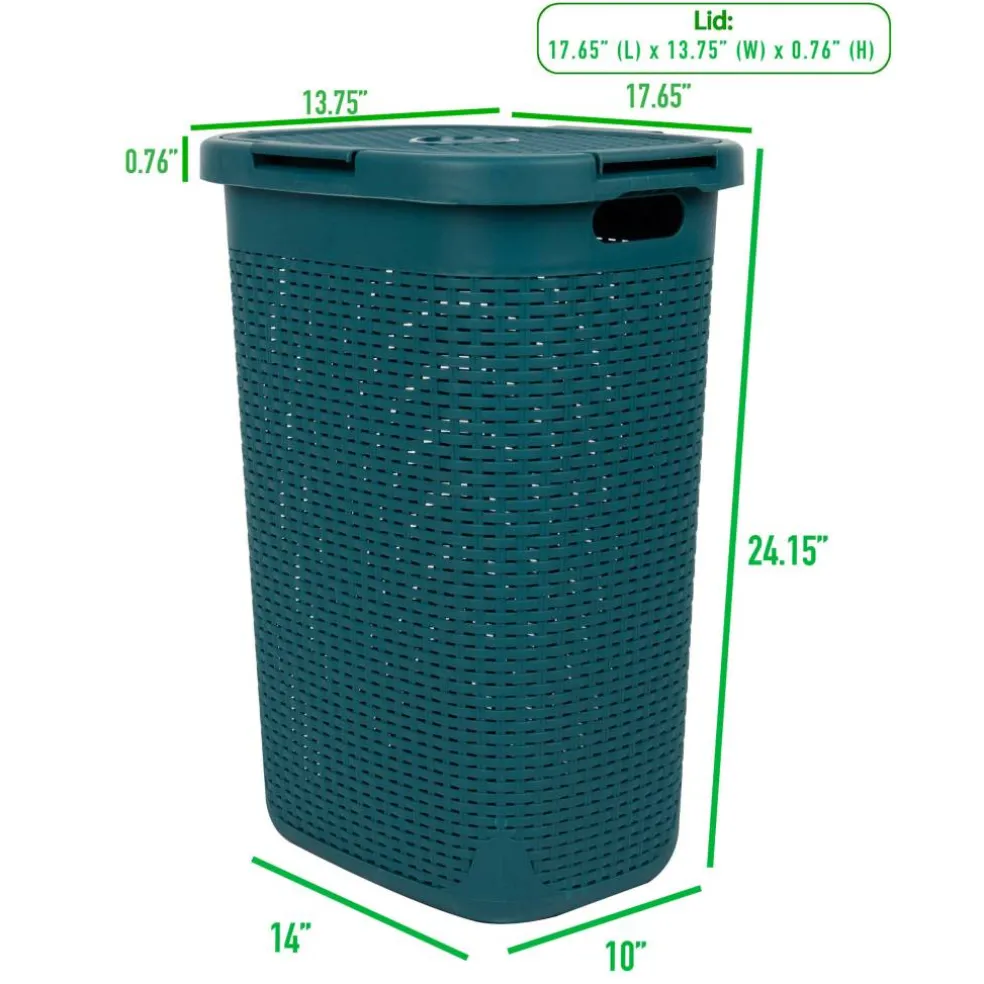 Mind Reader 60L Hamper Laundry Basket with Cutout Handles