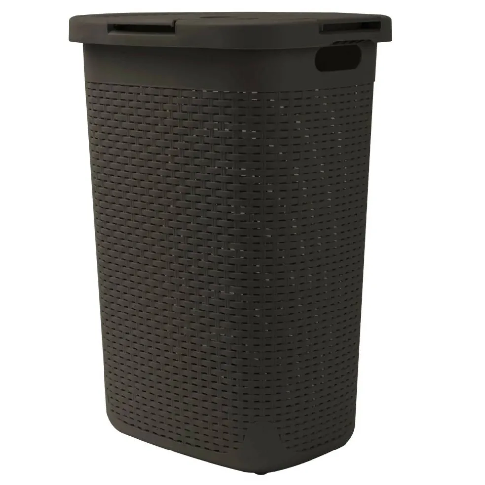 Mind Reader 60L Hamper Laundry Basket with Cutout Handles