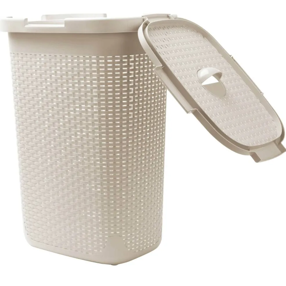 Mind Reader 60L Hamper Laundry Basket with Cutout Handles