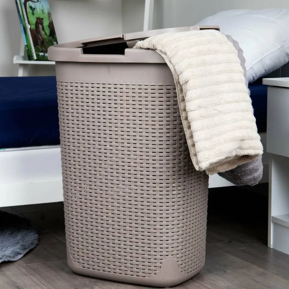 Mind Reader 60L Hamper Laundry Basket with Cutout Handles