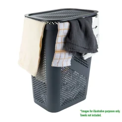 Mind Reader 60L Perforated Plastic Laundry Hamper with Lid