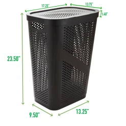 Mind Reader 60L Perforated Plastic Laundry Hamper with Lid