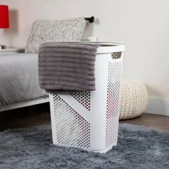 Mind Reader 60L Perforated Plastic Laundry Hamper with Lid