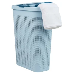 Mind Reader 40L Slim Plastic Wicker Laundry Hamper