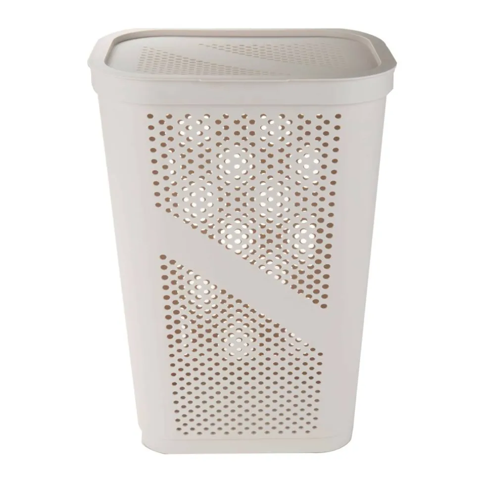 Mind Reader 60L Ventilated Slim Laundry Hamper with Cut Out Handles & Hinged Lid, 2ct.