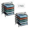 Mind Reader Network Collection Black Metal Mesh 5-Tier Paper Trays, 2ct.